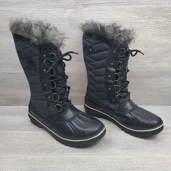 Sorel Tofino II Faux Fur lined waterproof boot in Black Stone - Picture 1 of 11